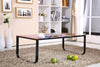 Modern Glass Coffee Table Side End Table Black Metal Legs Living Room Furniture