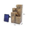 Solar Power Garden Water Feature Fountain LED Light Outdoor Cascading 27X28X48cm