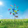 Peacock Garden Ornament Wind Spinners Sculpture LED Solar Light Windmill Decor