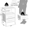 Bedside Table with Charging Station, Nightstand with 2 Outlets and 2 USB Ports
