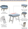 Small Footstool Chair Stool Rectangle Footrest Padded Rest Seat Pouffe Wood Legs