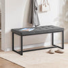 Grey Fabric Bed Bench End Stool Tufted Upholstered Accent Chair Ottoman Seat