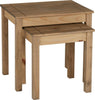 Nest of Tables Set Solid Pine Wood Side End Living Room Sofa Occasional Table