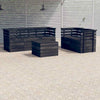 6 Piece Garden Pallet Lounge Set Solid Pinewood Dark Grey