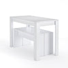 3 Piece Dining Table & Bench Set 4 Person Kitchen Office Furniture Space Saving