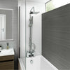 Chrome Waterfall Bath Shower Mixer Tap With 3 Way Square Rigid Riser Shower Kit
