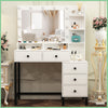 Dressing Table Makeup Vanity Desk Set With Dimmable LED Lighted Mirror Shelves