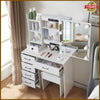 Dressing Table 10 LED Lights Vanity Table with Sliding Mirror Makeup Table Stool