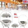 Stainless Steel Chafing Dish with Hook up 6L Round Catering Warmer Server for