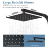 Bathroom Shower Mixer Thermostatic Dual Head Exposed Square Bar Black Shower Set