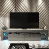 Modern 200cm TV Unit | Grey Cabinet Stand | High Gloss Doors | Free LED Lights
