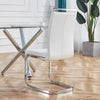 Dining Chairs Set of 4 Faux Leather with Stylish Cantilever Metal Frame White