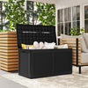 Rattan Texture Storage Container with Wheels & Lockable Lid Black