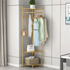 Large Corner Coat Rack Stand Clothes Hat Scarf Hanger Shoe Rack Triple Gold Legs