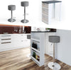 Bar Table Set with 2 Swivel Stools & Storage Shelves Anthracite White Modern