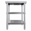 Stainless Steel Kitchen Work Bench Catering Table Worktable W/Undershelf, Wheels