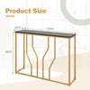 110 cm Modern Entryway Table with Faux Marble Tabletop-Black