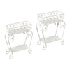 2 Pack 2 Tiers Metal Plant Stand Multiple Planter Rack Flower Display Home Decor