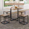 Compact 5pc Kitchen Dining Set Wood Bar Table Chair Home Space Saving Furniture