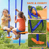 4 in 1 Garden Swing Set with Double Swings, Glider, Slide, Ladder for Outdoors