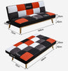 Fabric Foldable Lazy Sofa Bed, Adjustable 2-Tone Couch, Converts to Bed