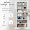 Tall Bathroom Cabinet Large Floor Storage Cabinet w/ Acrylic Doors White