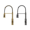Pull Out Kitchen Mixer Tap Dual Spray Swivel Spout Single Lever Brushed Brass