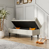 Upholstered Linen Seat Bench & Storage Ottoman Rolled Arm Blanket Box Footstool