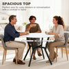 Dining Table Round 90cm Gloss White Top Black Metal Legs Modern Kitchen Room