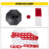 VEVOR 4pcs Safety Barrier Security Stanchion Plastic Post Base Kit w/ 32ft Chain