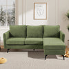 Modern L-Shaped Corner Sofa 3 Seater Lounge Armchair Couch Padded Sleeper Chaise