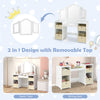 Kids Vanity Table & Chair Set 2-in-1 Princess Pretend Play Makeup Vanity Desk