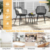 3 Pcs Metal Chair Set Indoor Outdoor Metal Furniture Set Bistro Set