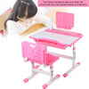 Kids Study Desk Chair Set w/ LED Lamp Ergonomic Children Drawing Writtung Table