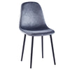 Set of 2 Velvet Dining Chairs Upholstered Seat with Metal Legs Bedroom Kitchen