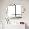 LED Bathroom Cabinet Mirror Wall Mounted 3 Doors Storage Cupboard Glass Shelf
