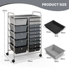 15 Drawer Rolling Storage Cart Tools Scrapbook Paper Organizer Office Cart
