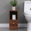 Slim Tall Bedside Table Cabinet with Drawer & Storage Space for Bedroom