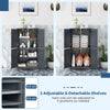 Bathroom Floor Storage Cabinet 110cm Freestanding Pantry Cabinet-Gray