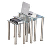 Nest Of 3 Nested Nesting Tables Side End Coffee Table Glass/Wood for Living Room