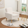 Modern Accent Chair Sherpa Fabric Upholstered Leisure Armchair Single Sofa Chair
