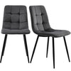 Dining Table and Chairs Set Metal Marble Effect Table Dining Set 4 Grey Chairs