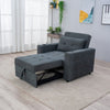 Sofa Bed Single Chair Armchair Sleeper USB Port Cup Holder Chair Chaise Pull Out