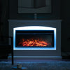 34 '' embedded electric fireplace - LED wood flame heater - safety device white