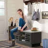 Shoe Bench Shoe Shelf Shoe Storage Cabinet Organizer w/ Adjustable Shelves Grey