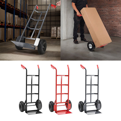 441lb Folding Sack Truck Puncture Proof Wheel Industrial Heavy Duty Hand Trolley