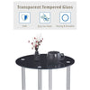 Nest of 3 Black Clear Tempered Glass Side End Lamp Sofa Tables Nested Tables