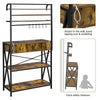 Kitchen Bakers Rack Storage Shelf Unit with 2 Drawers & 6 Hooks Microwave Stand