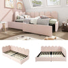 Panel Plush Velvet Upholstered Daybed 3ft Single Sofa Bed with Storage Drawers