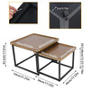 Rectangle Coffee Table Removable Set of 2 End Table with Metal Leg for Apartment